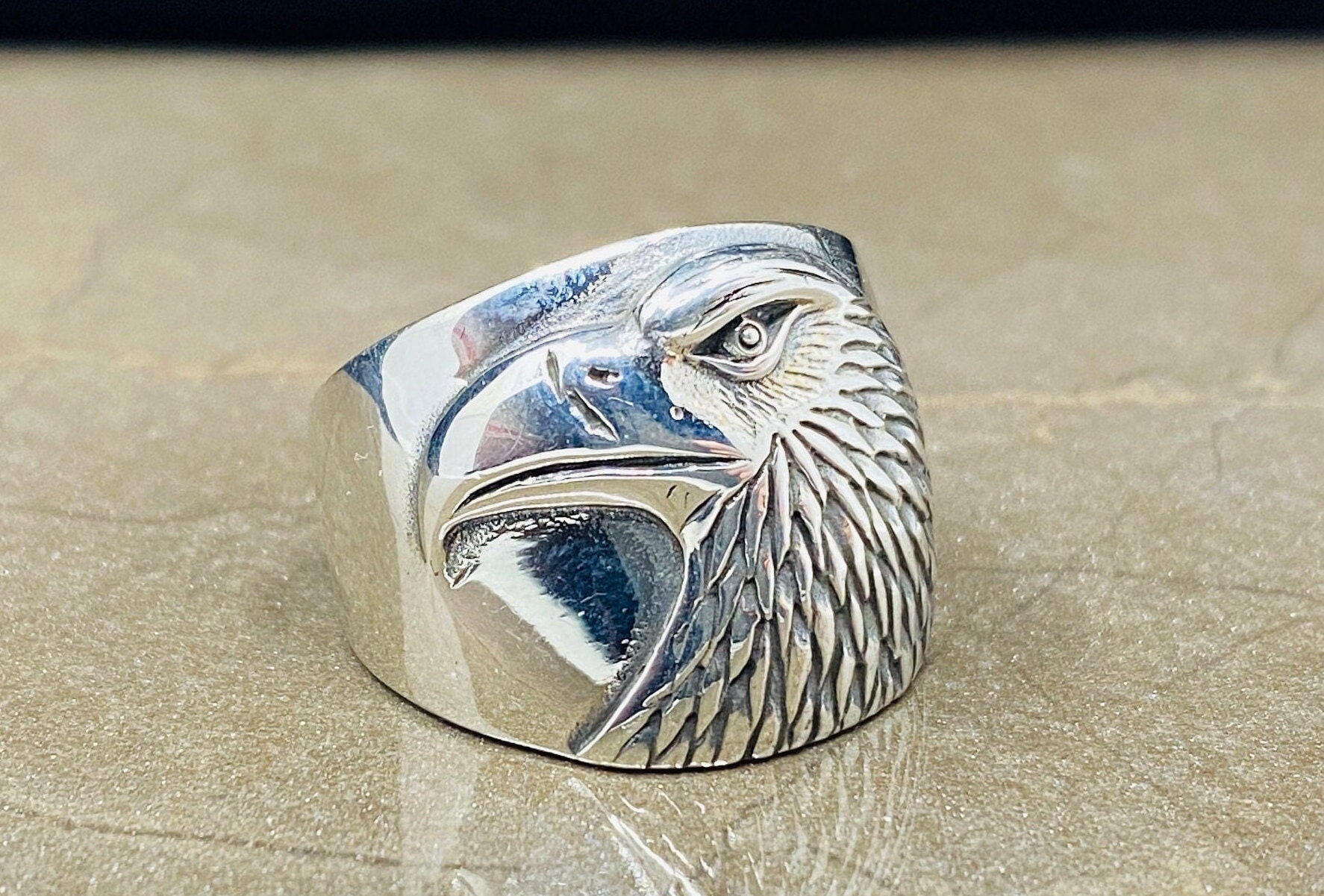 アクセサリー SAAD Silver 925 Eagle Ring Size 21 Silver Eagle Ring, 925 Sterling Silver Jewelry, Eagle Head Silver