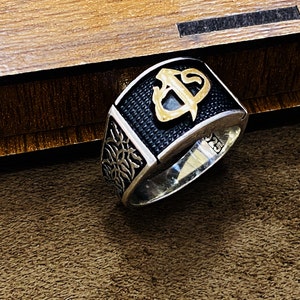 Handmade Silver Ring,Arabic Ring,Arabic Jewelry,Arabic Gift,Arabic Letter Ring,Elif Vav Ring,Religious Rings,Arabic Style Ring