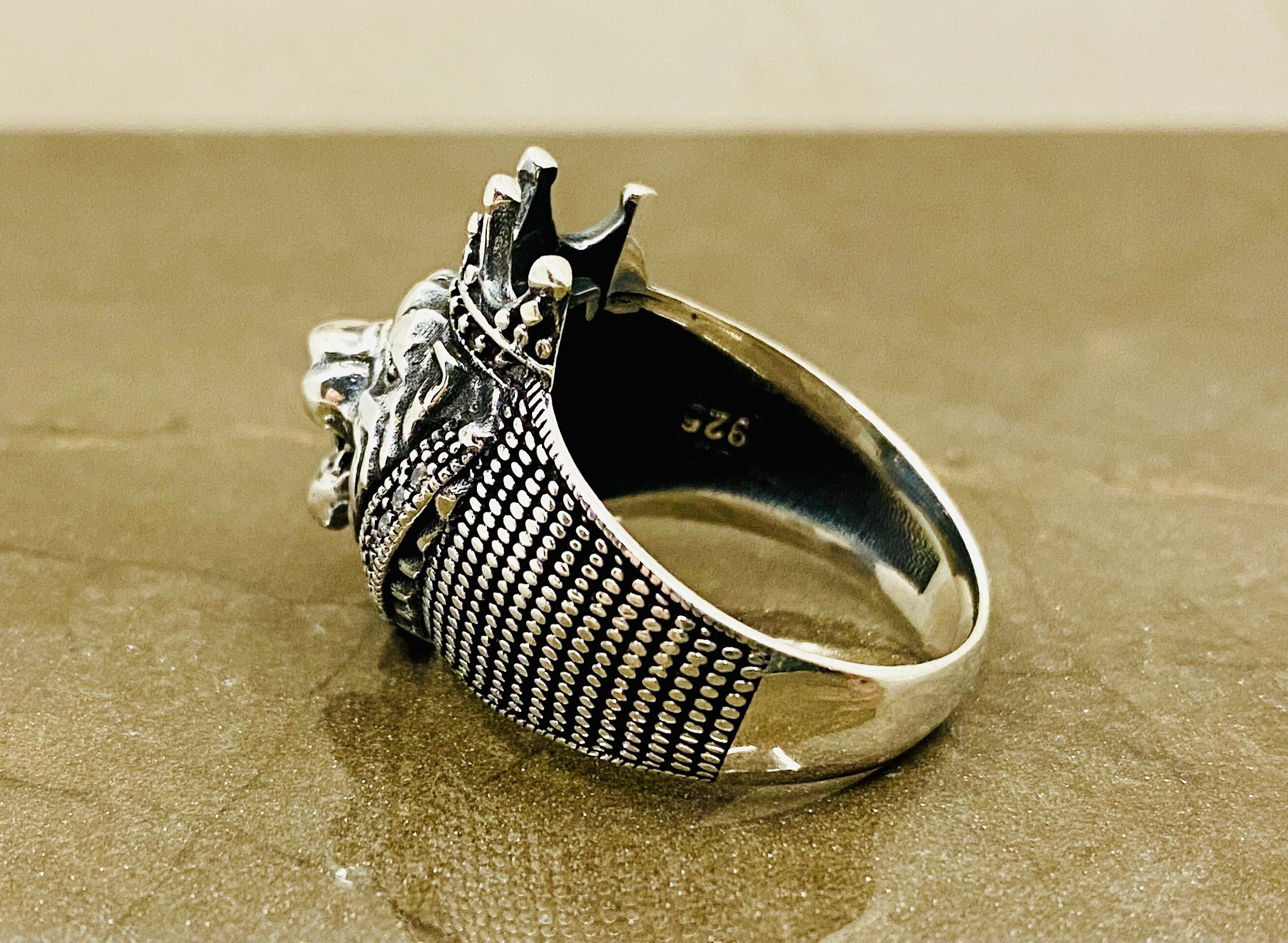 Silver Lion Ring Men,lion Head,lion King Ring,925 Sterling