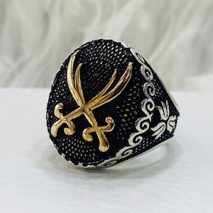 Turkish Handmade Silver Sword Ring, 925 Sterling Silver Sterling, Sword Jewelry, Warrior Ring, Men's Seal Ring, Gift for Him, Vintage Ring