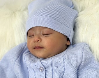 Bebé niño que regresa a casa traje, ropa azul bebé niño, bebé niño regalo bebé niño durmiente de punto