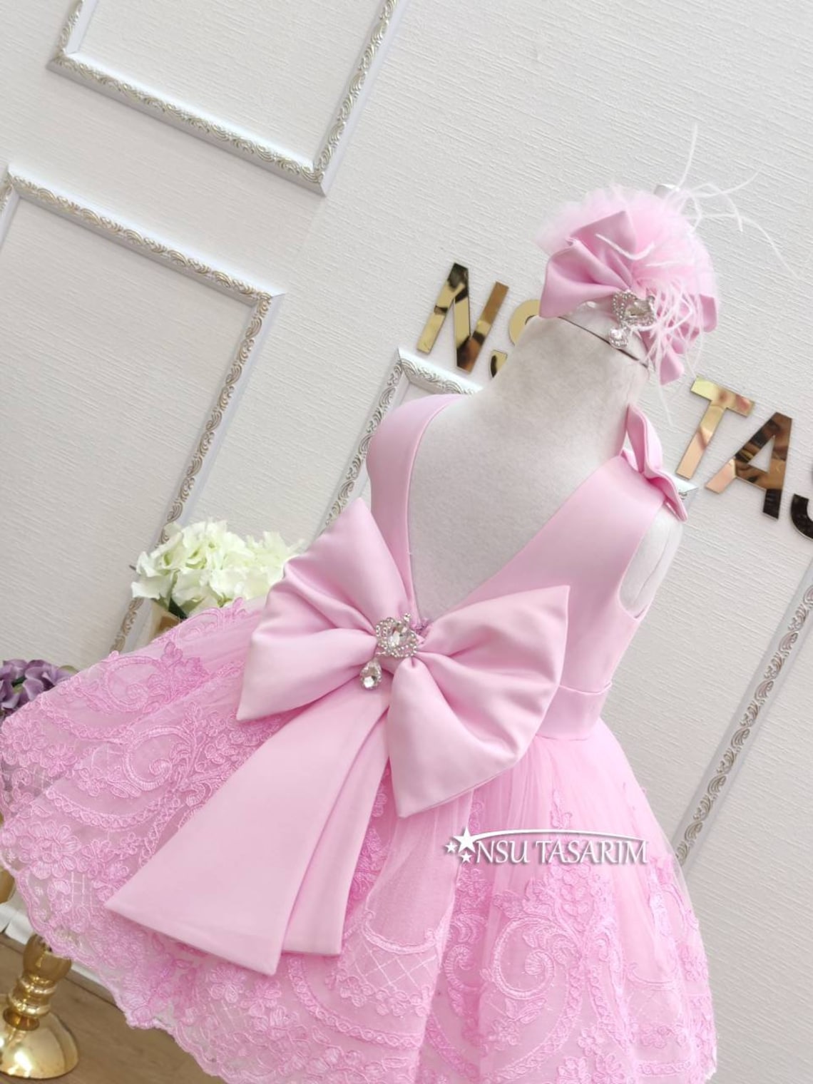 Pink Baby Girl Dress. Pink Lace Dress. Baby Girl Dress . 1st Etsy