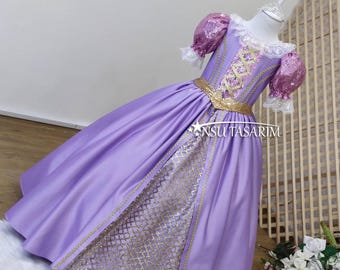Rapunzel Inspired Dress, Princess Costume, Birthday Party Dress