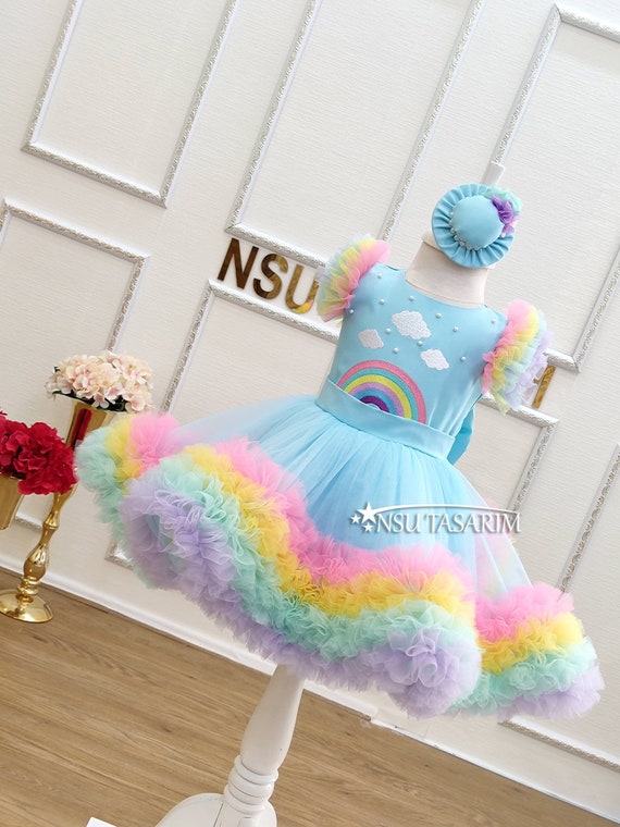 Unicorn Rainbow Tulle Skirt Dress - Just Couture