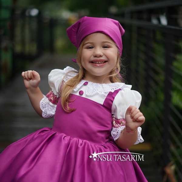 Mascha Kleid. Masha und das Bärenthema. für besondere Anlässe. Baby Mädchen Masha Kleid. 1. Geburtstagskleid. Mascha Kostüm.