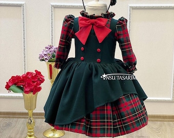 Vestido verde esmeralda. Vestido de Natal. Vestido Bebê Menina Vestido Verde Esmeralda. Tecidos de algodão esmeralda. para ocasiões especiais. Feito à mão!