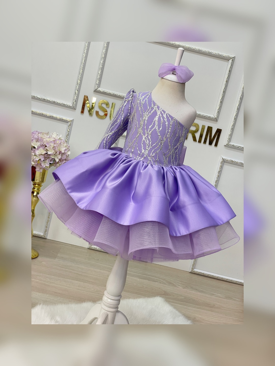 Baby Girl Dress Lavender and Silver. Sparkle Dress. Party Etsy