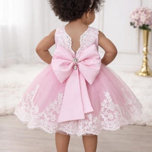cocktail dresses for 40th birthday Shop Baby pink 1st birthday dress, Birthday dress for girl, Pink dress with  flounces main image 1