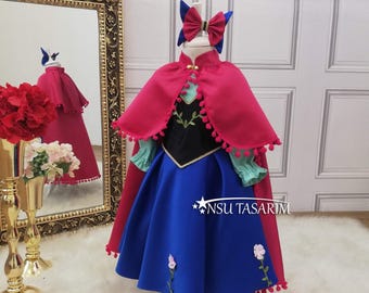 anna frozen birthday dress Posh Peanut Toddler Girl's Disney Frozen Anna Twirl Dress in Blue, 2 Toddler, Viscose from Bamboo