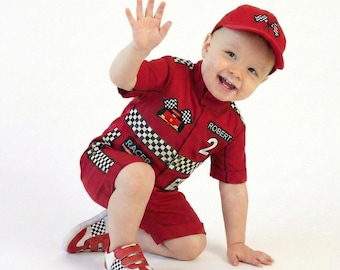 Personalized Race Car Birthday Costume for Toddlers - Toddler Racer Suit, Baby Racer Costume, Fast One Birthday
