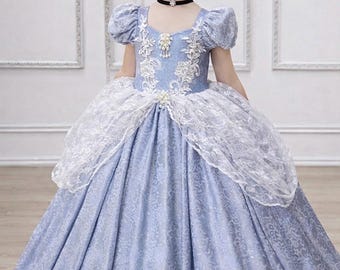 Aschenputtel Kostüm . Baby-Mädchen Kleid. Cinderella Prinzessinnen Geburtstagskleid. Glitzer-Cinderella-Kleid. Für besondere Anlässe. Handgefertigt!