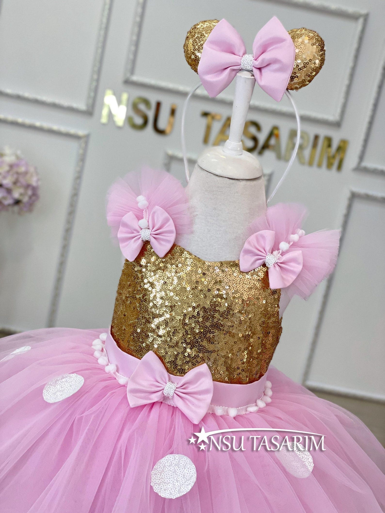 Pink Minnie Mouse Dress. Baby Girl Dress. Minnie Mouse Birthday Dress ...
