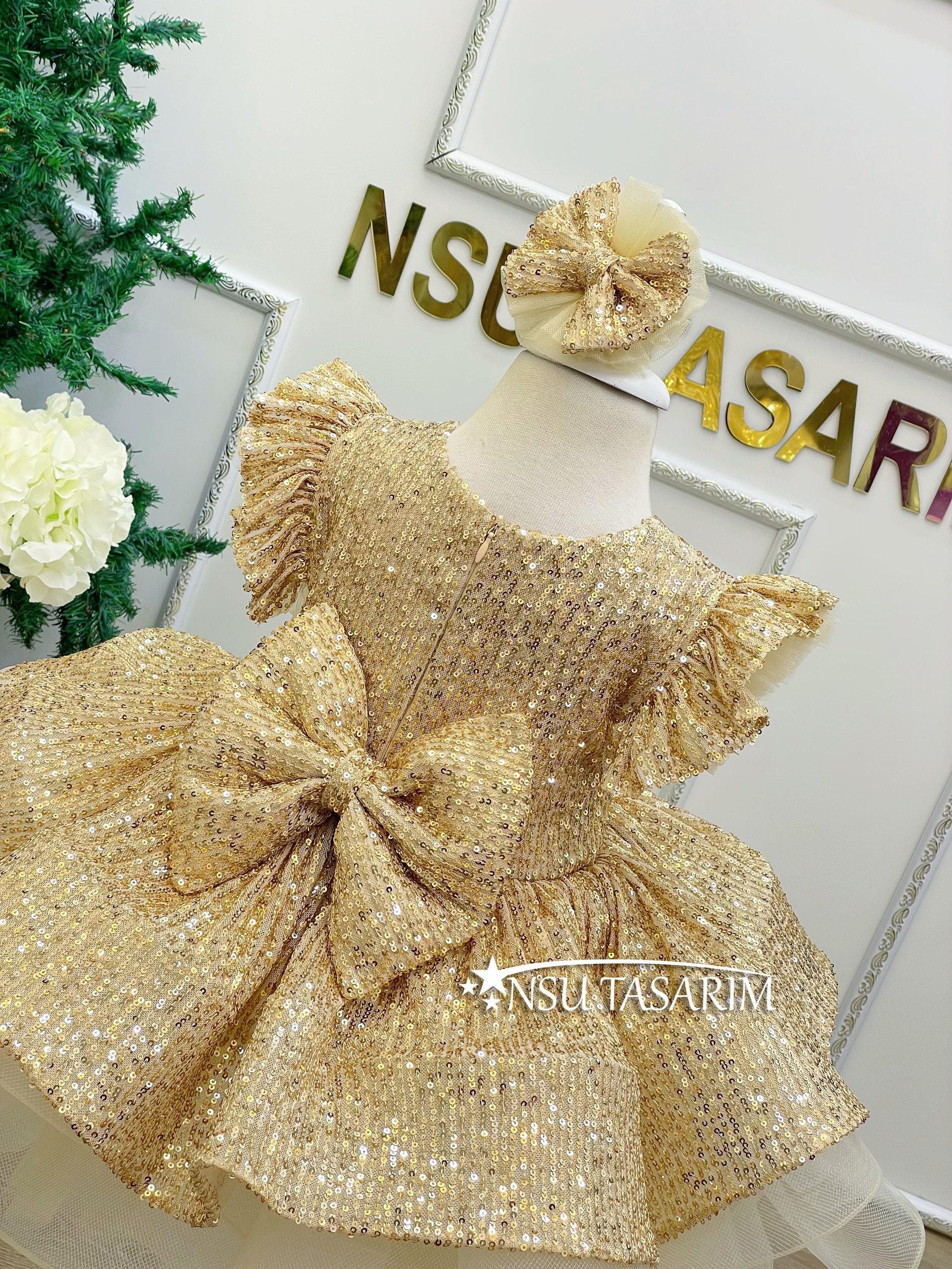 gold glitter holiday dress Amanda Sequin Bubble Tube Mini Dress main image 1