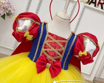 Snow white dress Snow white Kids Dress Snow white birthday  Sparkle snow white For special Handmade!