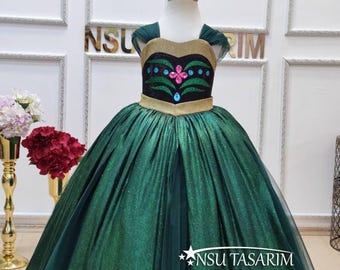 Princess Anna dress . Baby girl dress. Anna costume. princess anna birthday dress. Sparkle Anna dress. For special occasion. Handmade!