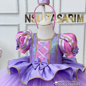 Handmade Rapunzel Costume for First Birthday Party