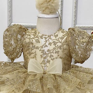 baby matilda party dress gold shimmer main image 1