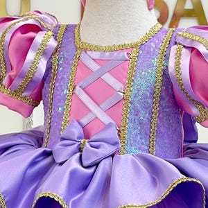 Lavender and Gold Rapunzel Dress for Baby Girl