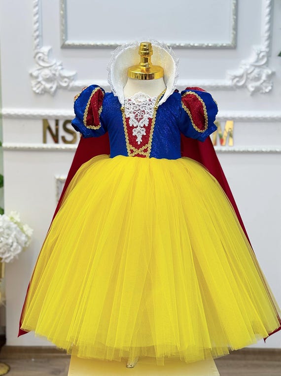Snow White Full-Length Princess Dress | Toddler Ball Gown | Party Outfit | First Birthday Dress Snow White Full-Length Princess Dress | Toddler Ball Gown | Party Outfit | First Birthday Dress