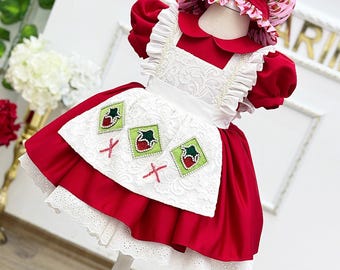 Niedliches Erdbeer-Kostüm für Babys in rot, Beeren-Kleid und Beeren-Kleidchen zum Beeren-Kindergeburtstag