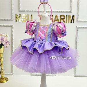 Princess Rapunzel Birthday Dress for Baby Girls