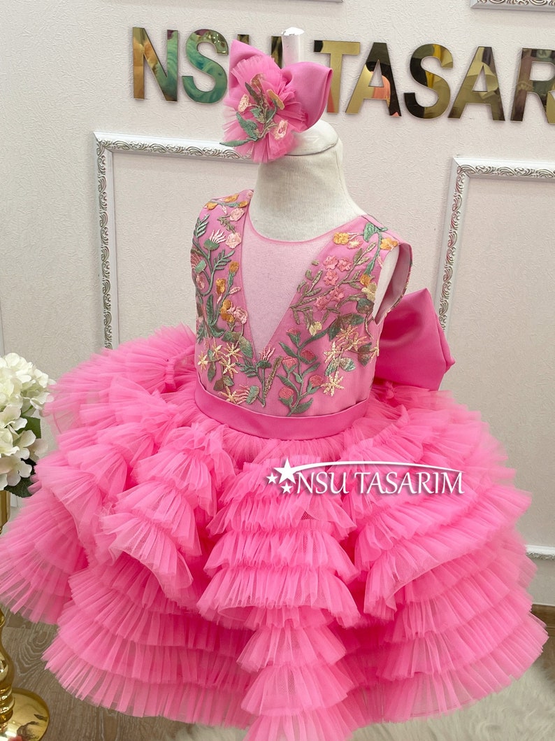 Pink Baby Girl Dress. Baby Party Dress. 1st Birthday Dress Etsy