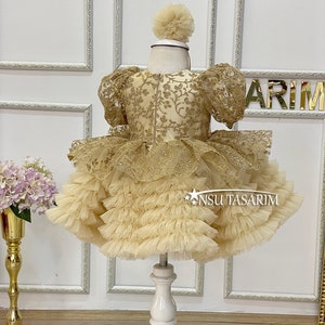 baby matilda party dress gold shimmer main image 0