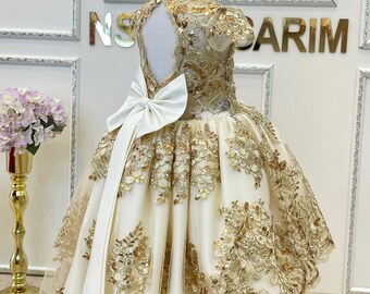 green emerald velvet dress Cute Baby Girl Flowers Dress Toddler Pageant First Communion Princess Dress main image 0