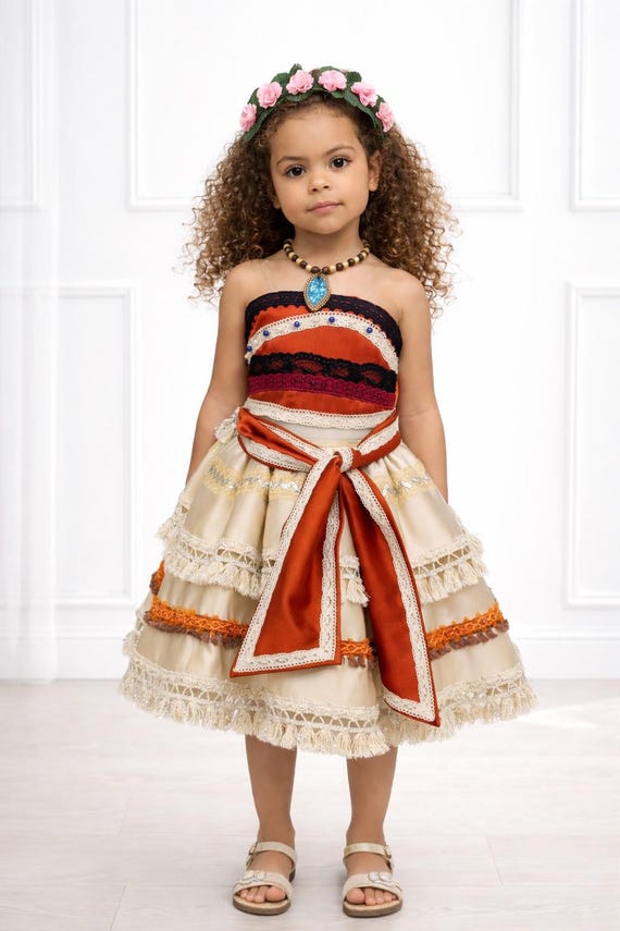 美品　My shawty moana lace pencil dress Handmade Moana Costume Dress, Necklace, Floral Hair Accessory - Etsy