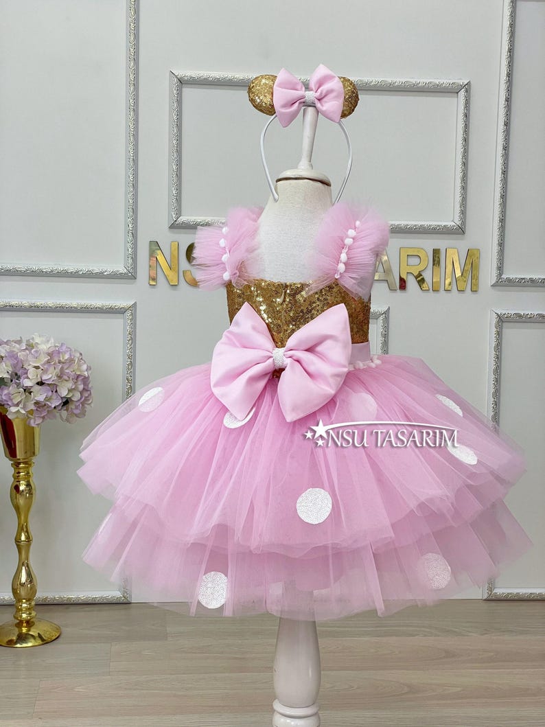 Pink Minnie Mouse Dress. Baby Girl Dress. Minnie Mouse Birthday Dress ...