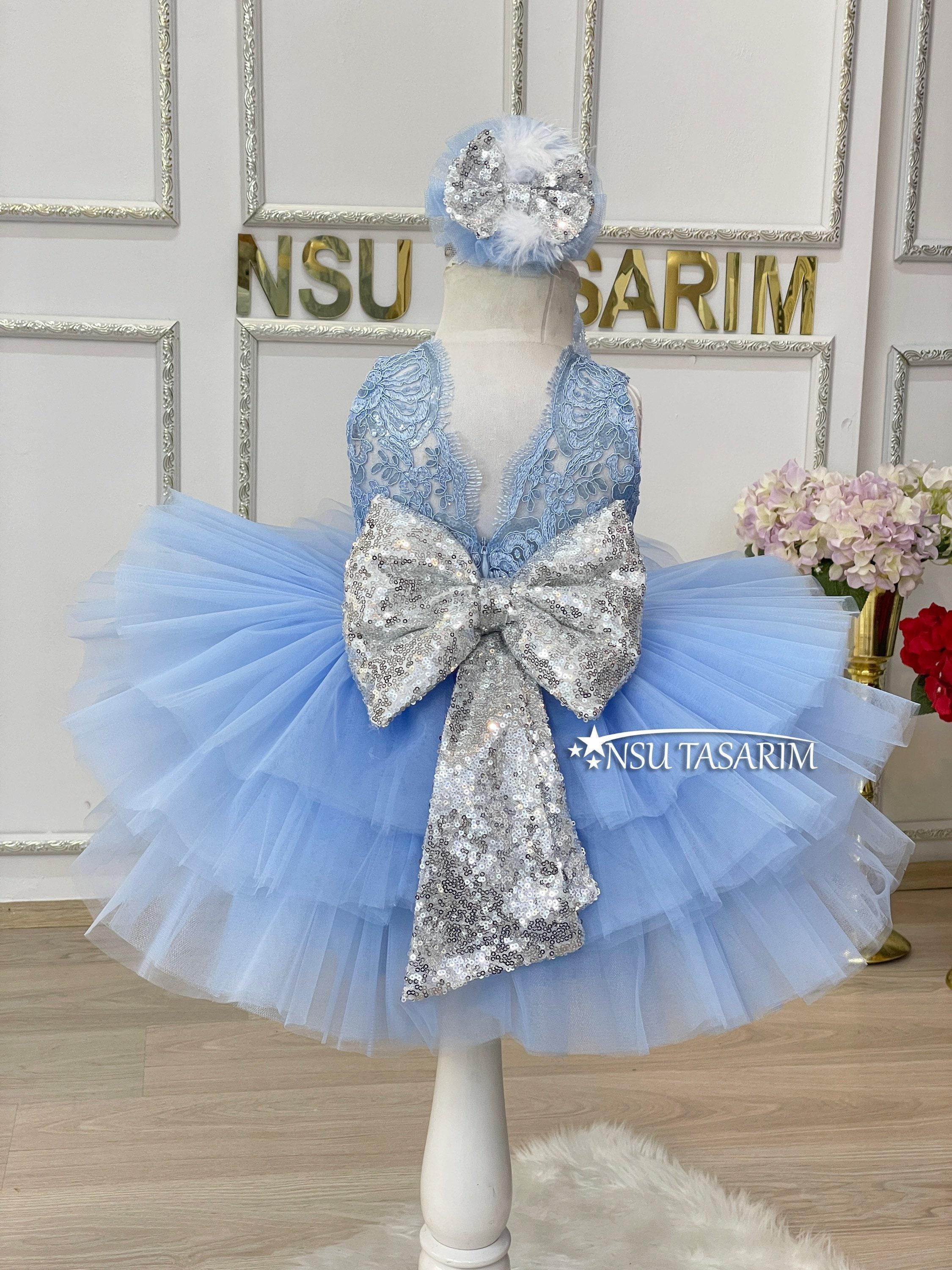 Robe 2 Pièces Pailletée Beri Bleu Taille 10 - Neuve Avec étiquettes - Argentée