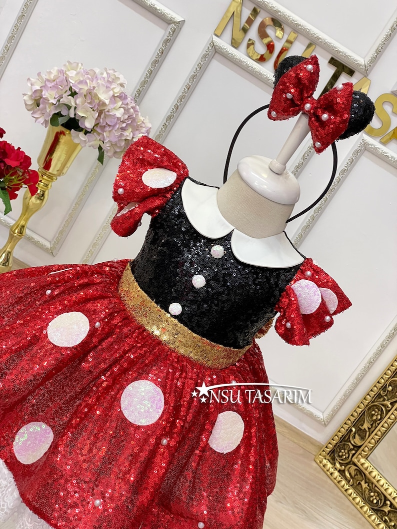 Red Minnie Mouse Dress. Baby Girl Dress. Minnie Mouse Birthday Etsy