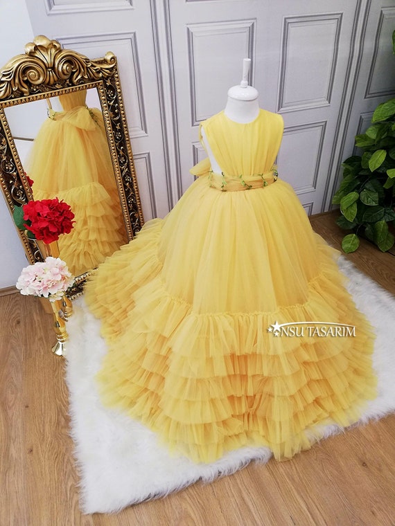 Cheap Children Baby Girl solid color Fancy Princess Dress Sleeveless High  Low Wedding Party Wedding Gown Kids Gift | Joom