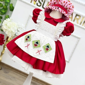 Strawberry Dress Red for Baby Girls – Cute Toddler Strawberry Costume with Bonnet for Berry First Birthday Party