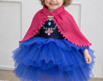 Winter Princess First Birthday Dress Costume Theme Party Velvet Cape Apparel