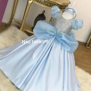 Cinderella dress . Baby girl dress. Cinderella princess birthday dress. Sparkle cinderella dress. For special occasion. Handmade!