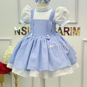 Vestido de Dorothy. Disfraz de Dorothy. Vestido de Dorothy para niña, vestido temático de Dorothy, vestido de fiesta de Dorothy.