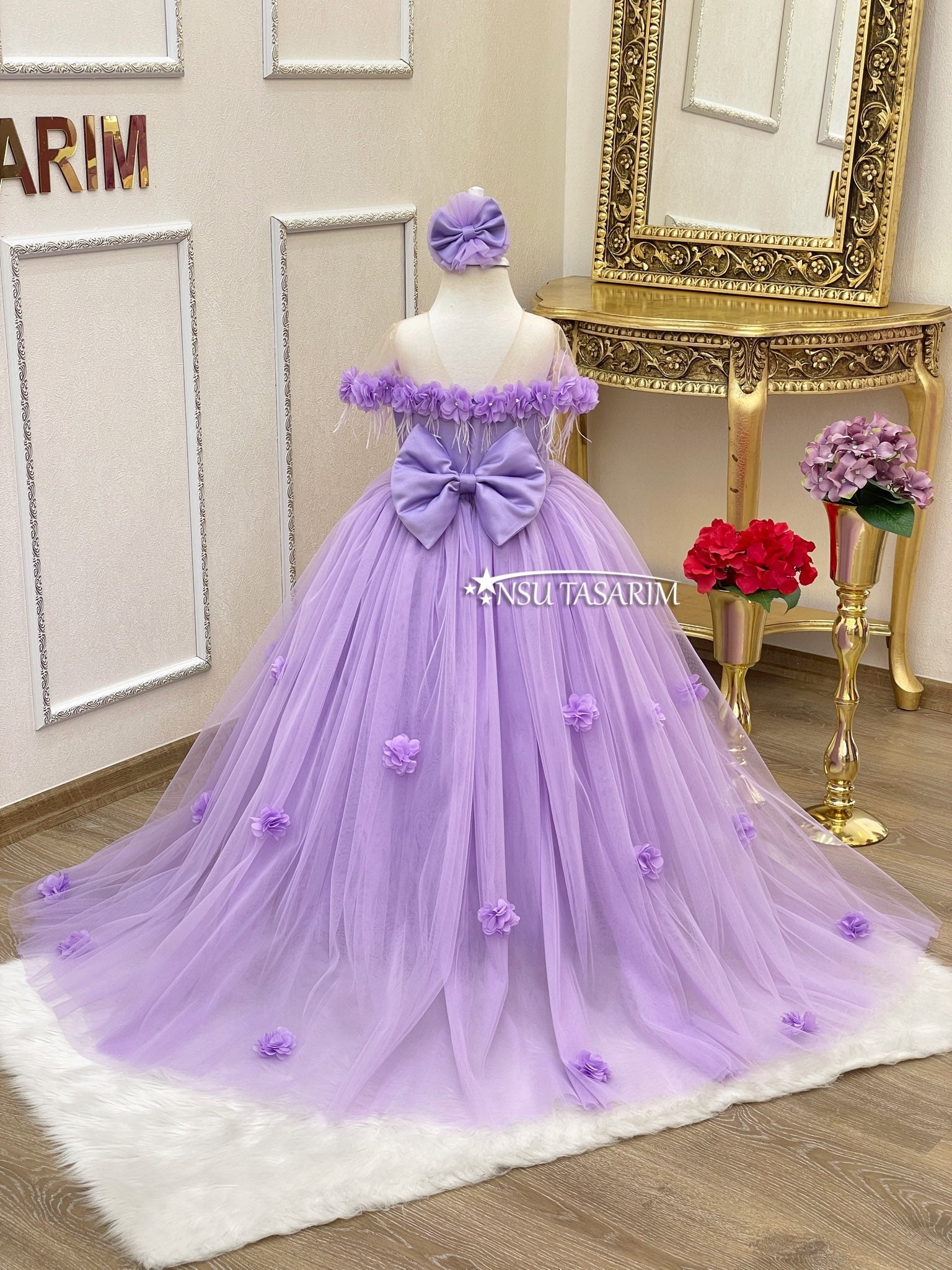 Party Wear Gown In Purple Color