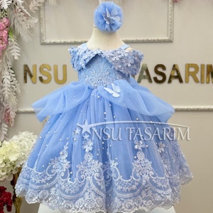 Blue Princess Dress, Blue Cinderella Costume, Toddler Birthday Party Dress