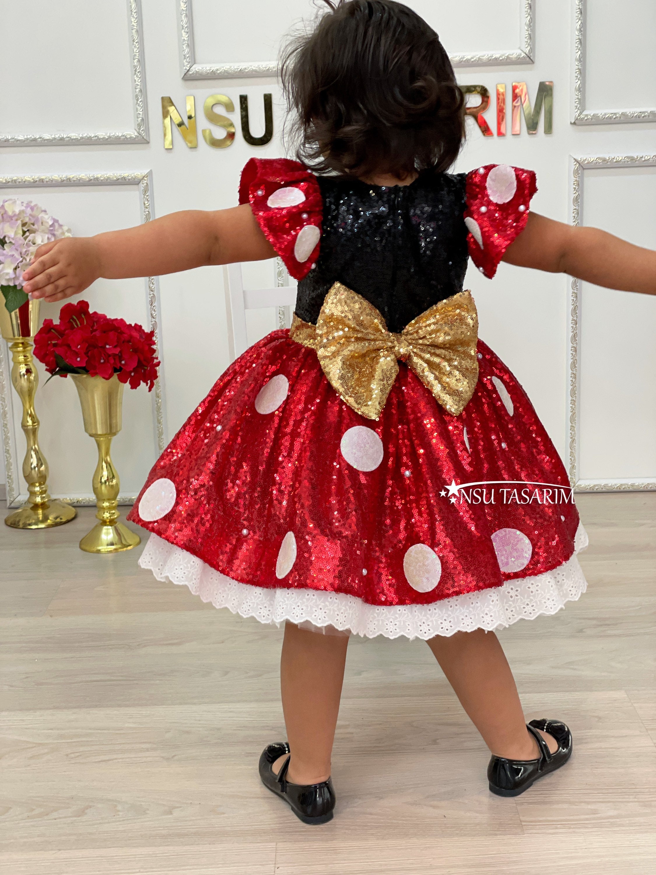 Minnie mouse red and black dress cheap
