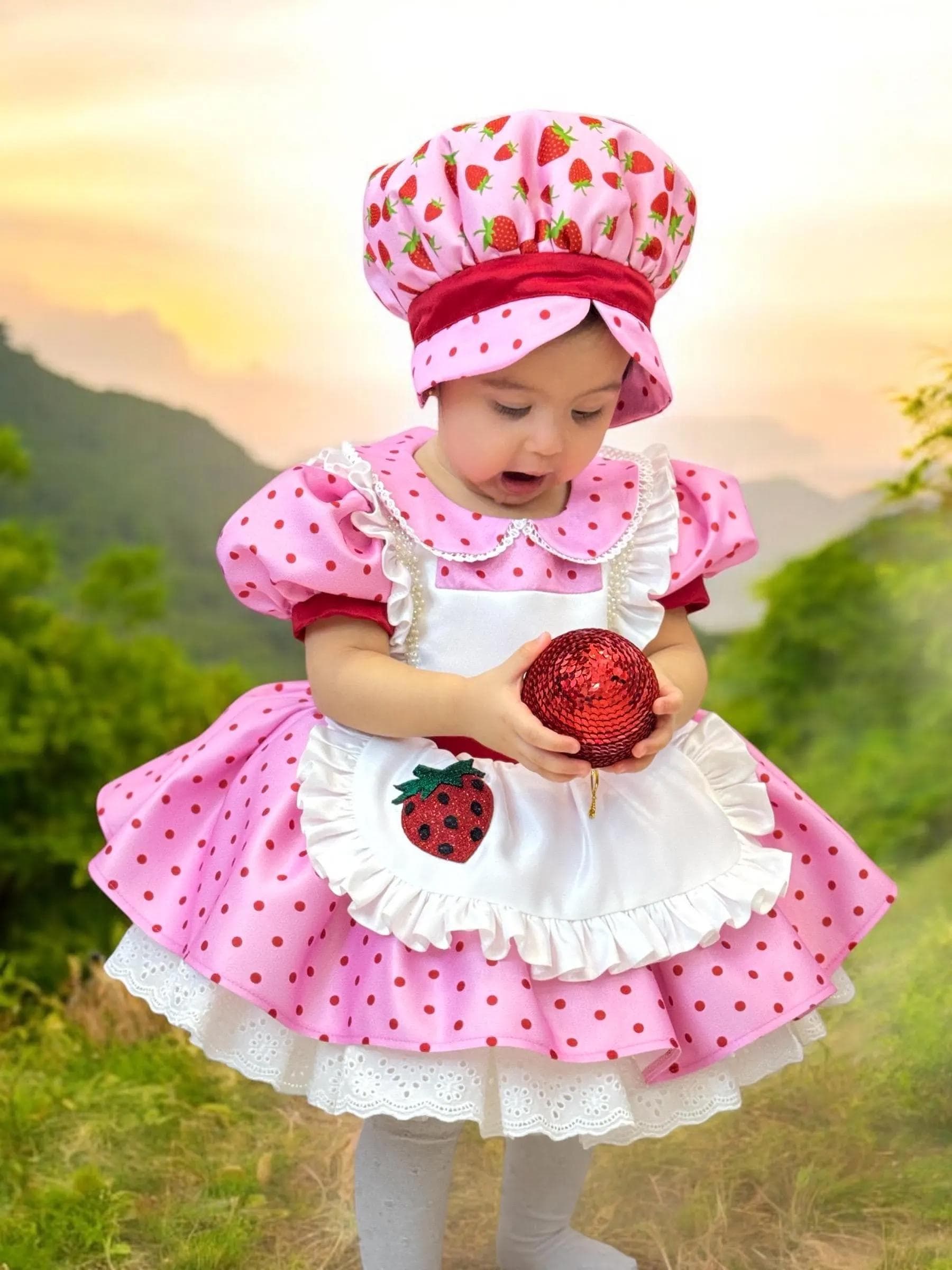 strawberry birthday dress Color:Neon Pink Machine washable on gentle extra_50_large Neewe Midi Dress 3/4