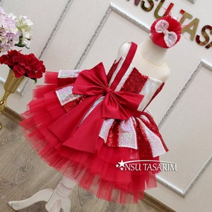 Christmas dress. Sugar cane dress. Baby girl dress. Holiday dress. Sparkle Christmas dress. Noelle dress. For special occasion. Handmade!