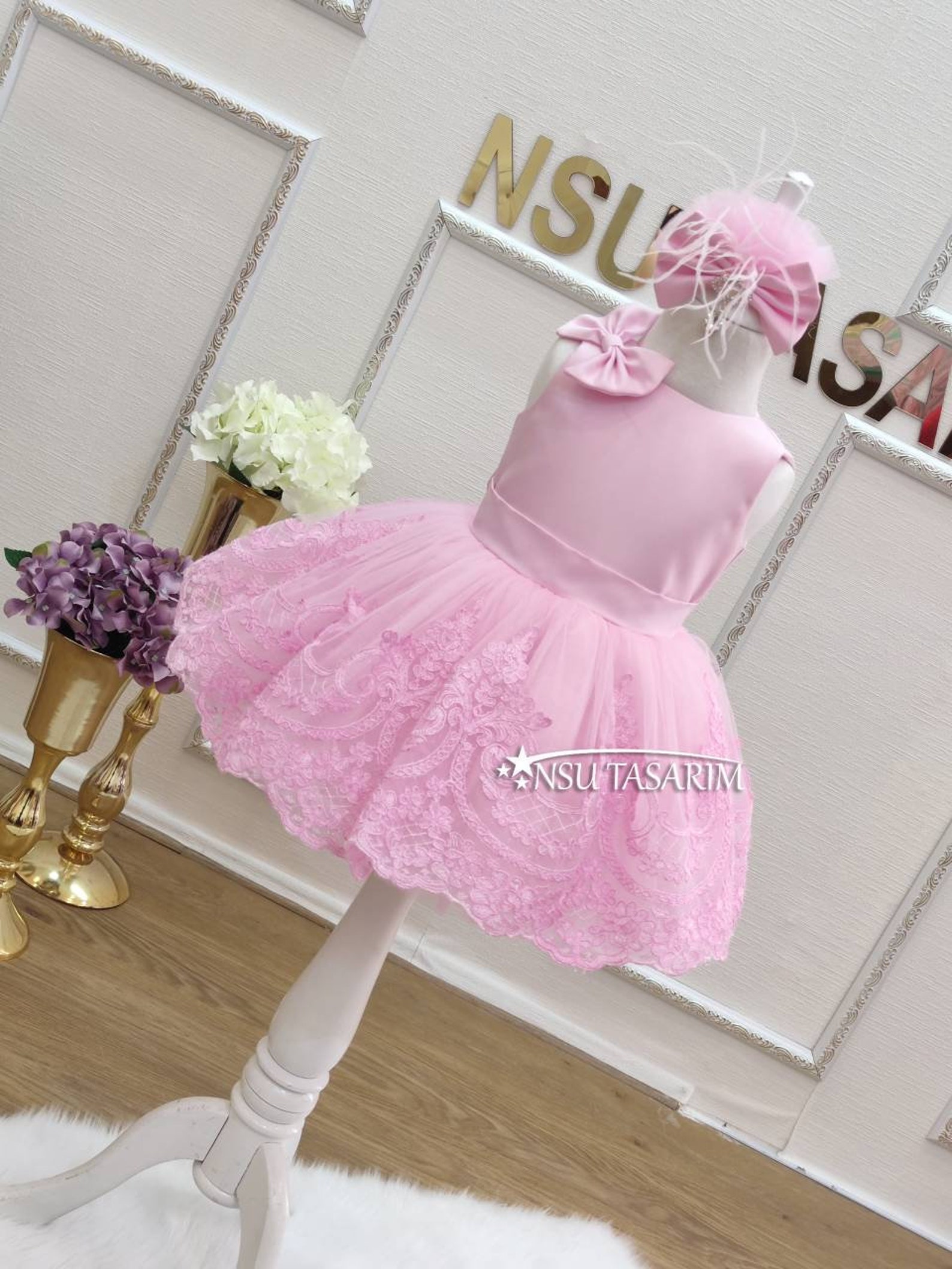 Pink Baby Girl Dress. Pink Lace Dress. Baby Girl Dress . 1st Etsy