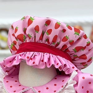 Cute toddler party dress with red bow and bonnet