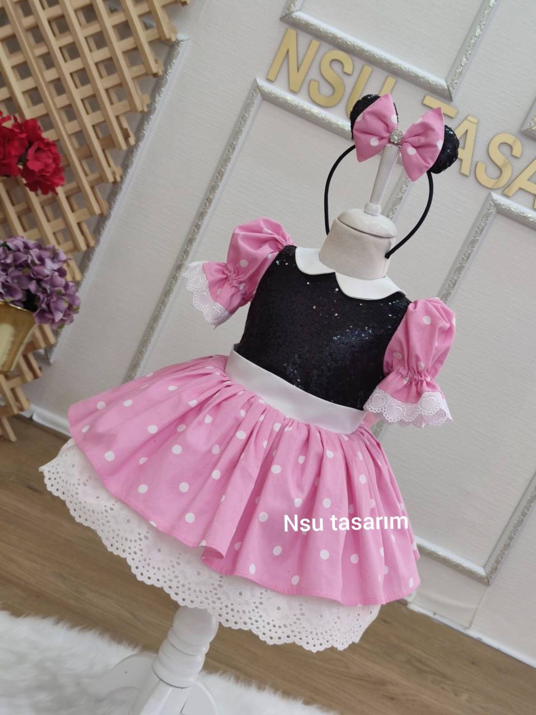 Vestido rosa de raton Minnie. Disfraz de raton minnie rosa. Vestido de nina. Vestido de cumpleanos. Vestido de 1er cumpleanos. Etsy Mexico