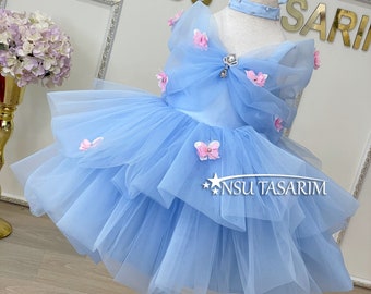 Cinderella costume. Baby girl cinderella costume. Cinderella theme costume. Cinderella dress. 1st Birthday dress.