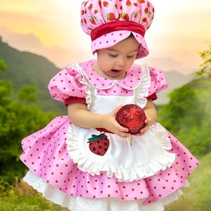 Strawberry Costume for Toddler Girls | Berry First Birthday Dress | Handmade Kids Outfit