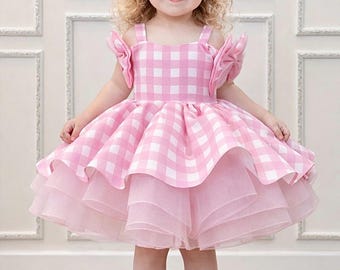 Barbi Costume Baby Girl Dress | Pink Party Outfit, Special Occasion Dress