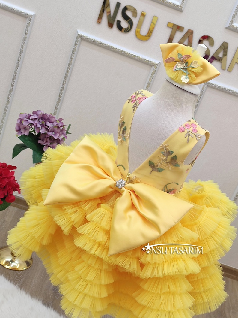 Yellow Baby Girl Dress. Baby Party Dress. 1st Birthday Dress Etsy
