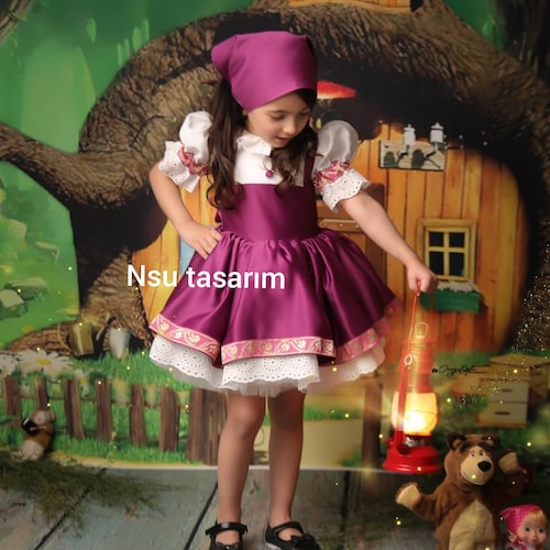 masha and the bear dress for girls